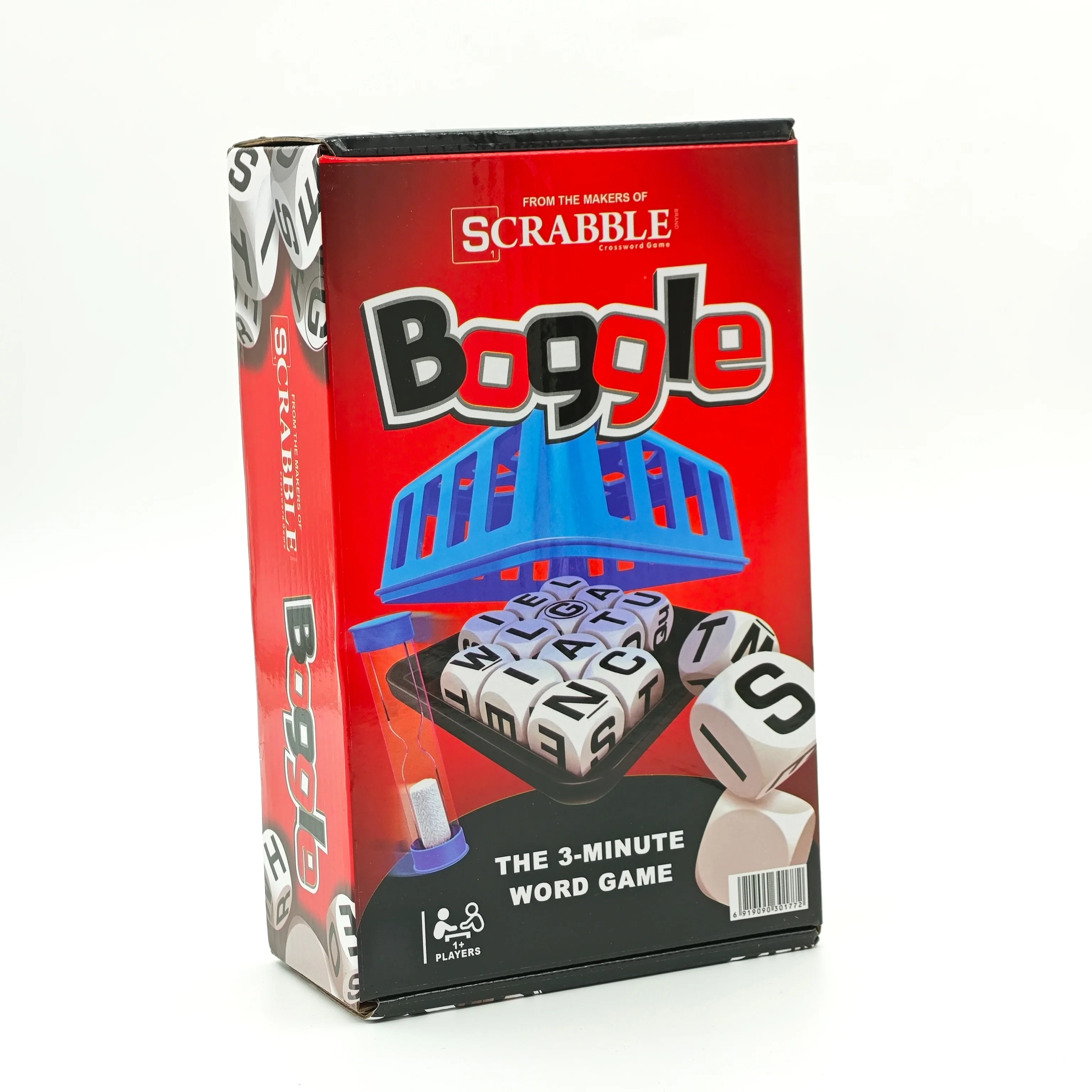 Hasbro Boggle, Juego de Mesa de Palabras en Inglés para Adultos, Desafío de Palabras en 3 Minutos