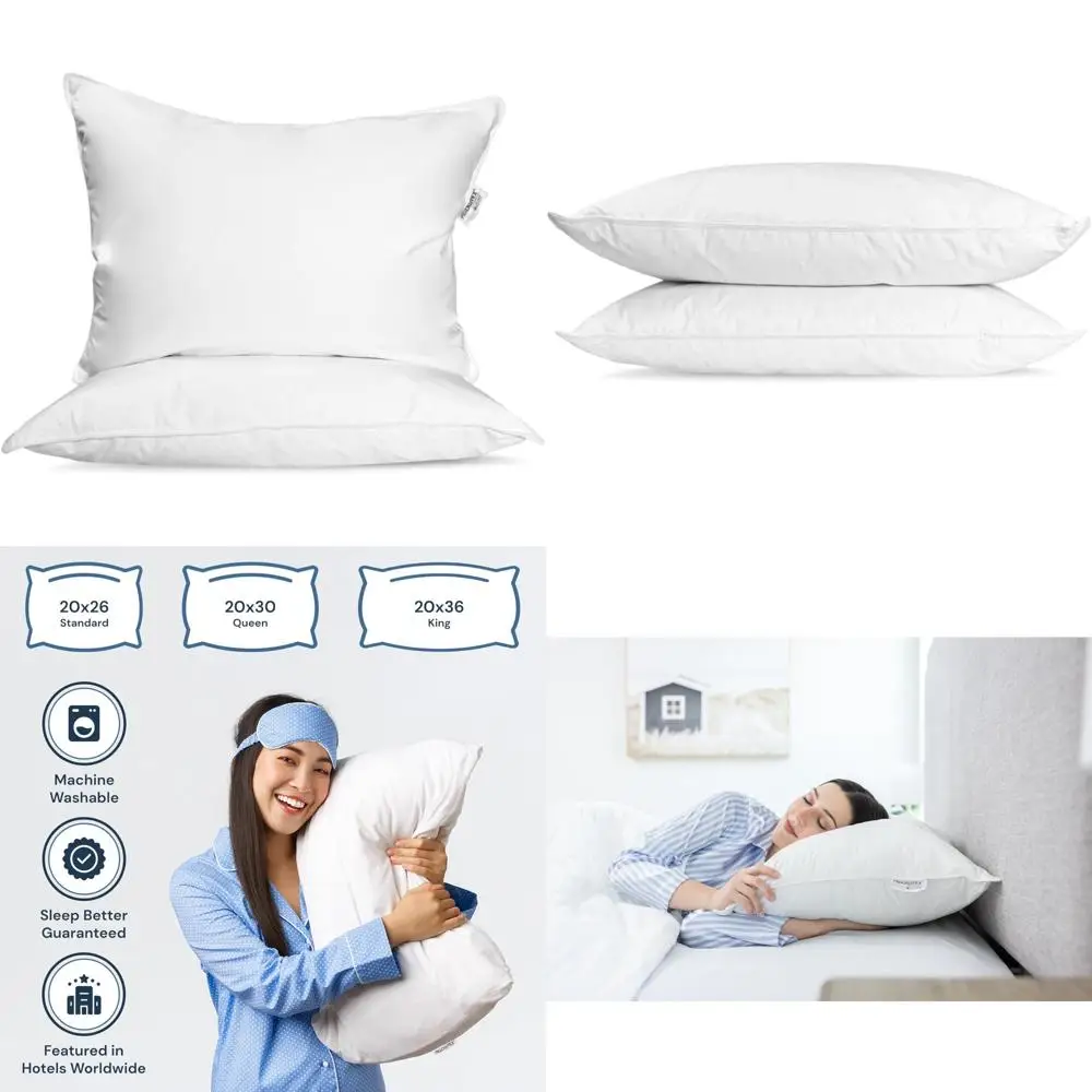 

Luxury King-Sized Pillow Set with Feather and Down Fill (2 Pieces)