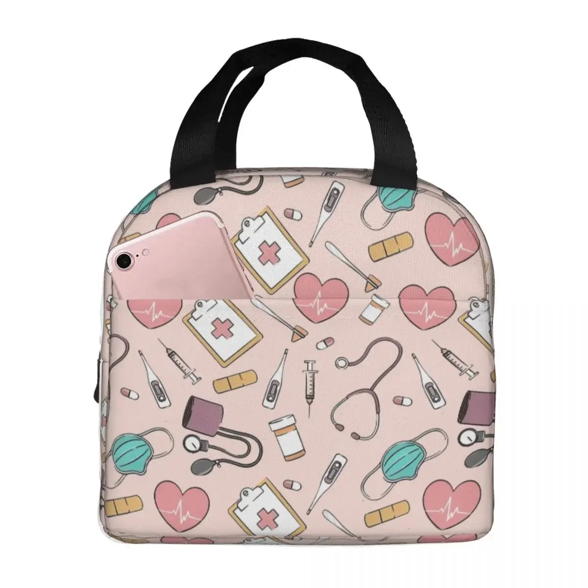 Cute Nurse Thermal Insulated Lunch Bag for Work Office Picnic Portable Bento Box for Doctor Dentist Thermal Cooler Lunch Boxes