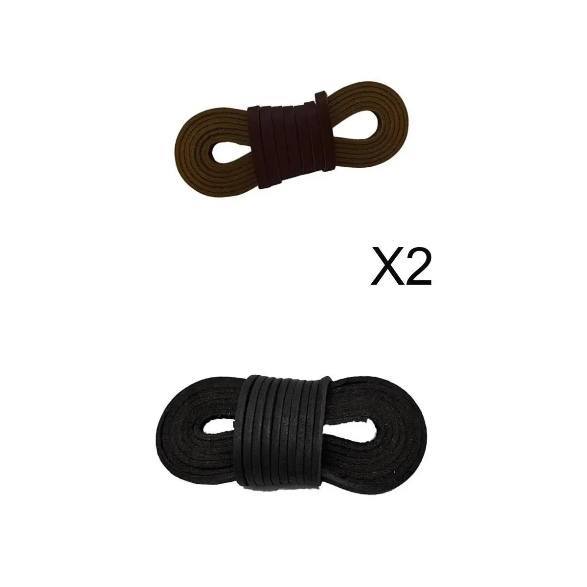 Multifunction Boot Laces Cowhide Leather Shoestring Heavy Duty Brown Black for Work Boots and Hunting