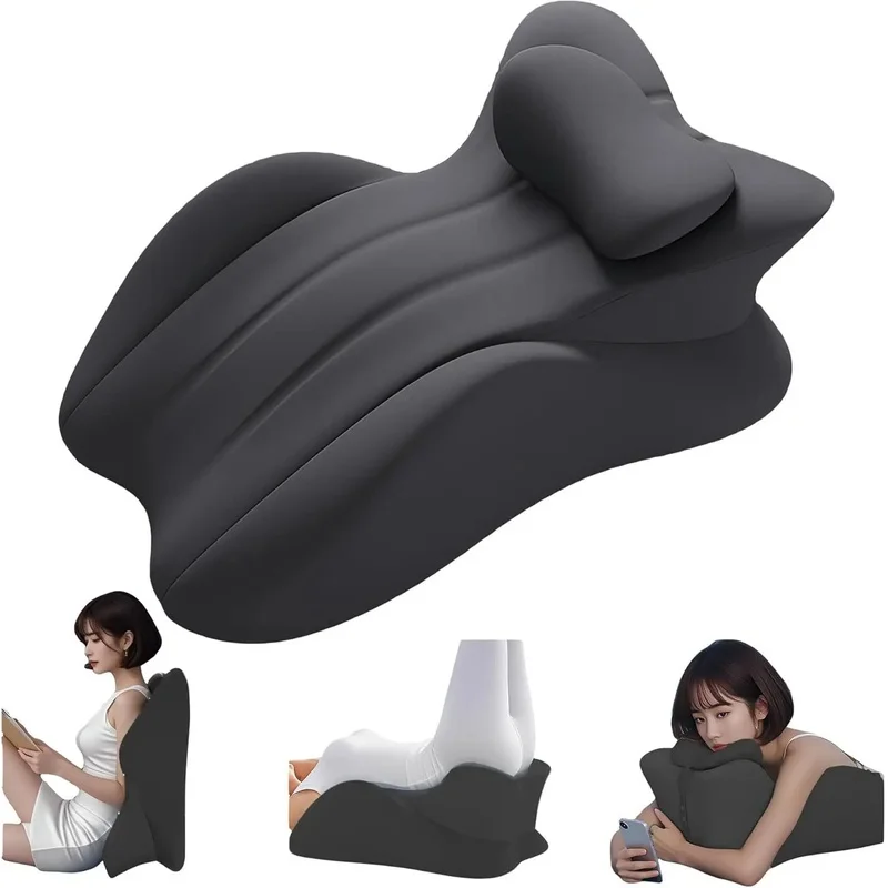 Multi‑Positional Memory Foam Wedge Pillow, Ergonomic Prone Support Cushion with Removable Washable Cover for Home Rest