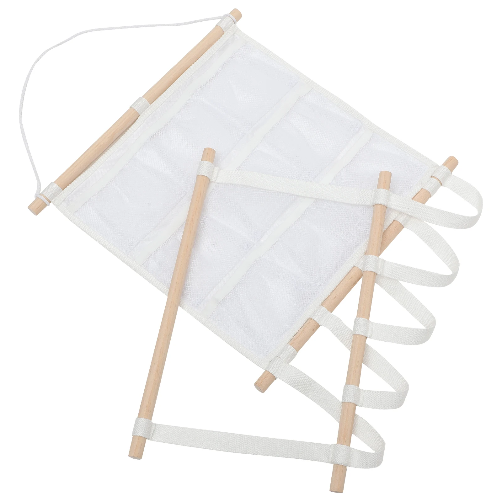 

Wooden Stick Hairpin Storage Bag for Girls Hair Accessories Organizer with 4 Layers Portable Bow Holder Ribbon Clip