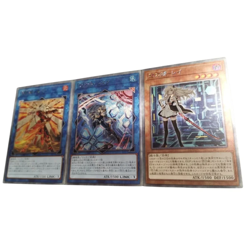 3 Sheets Flash Card Sky Striker Ace-Kagari Shizuku Raye Yu-Gi-Oh! Different Painting Diy Action Toy Figure Anime Game Collection