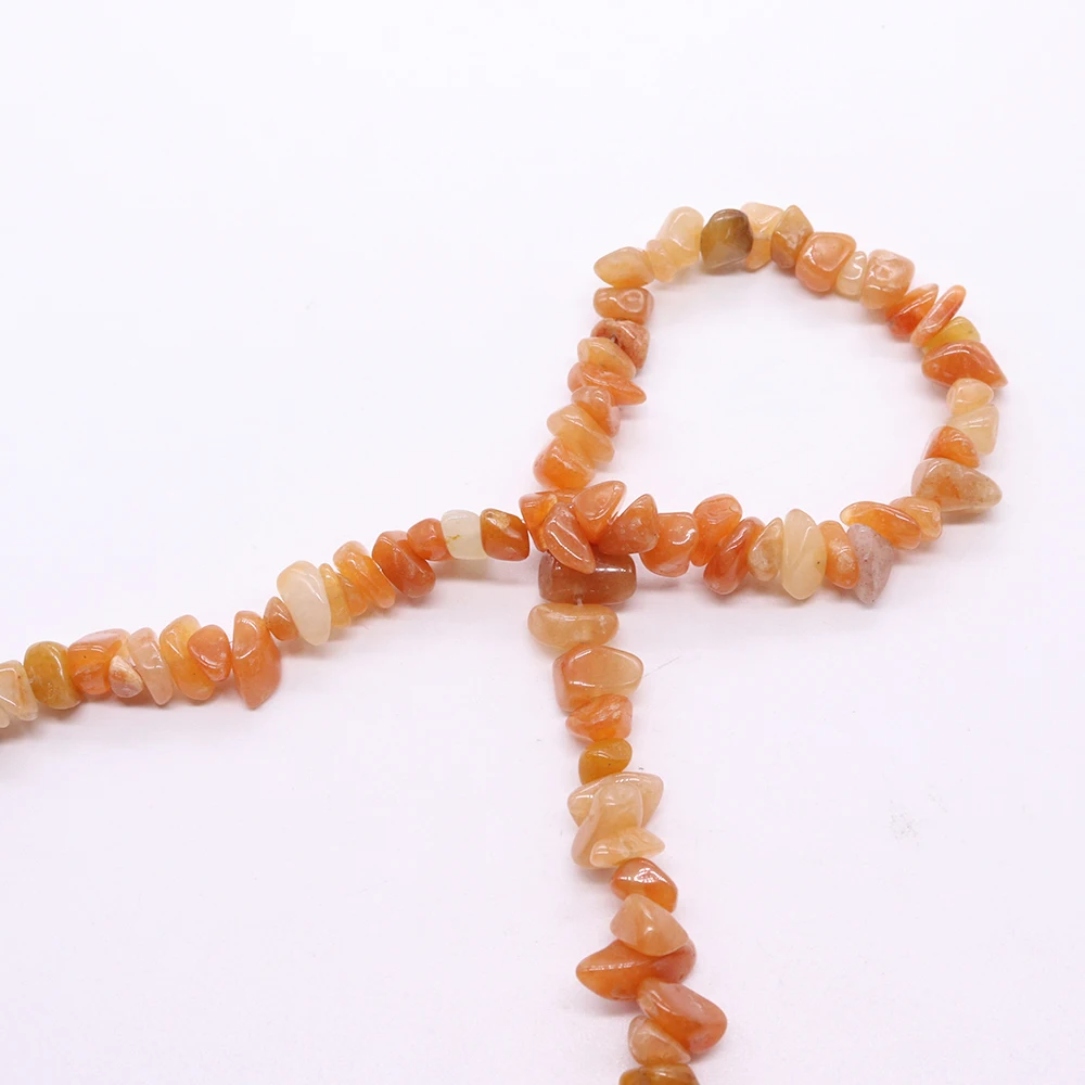 

Colorful Natural Stone Red Aventurine Polished Irregular Straight-hole Loose Beads DIY Charms Jewelry Accessories for Necklaces