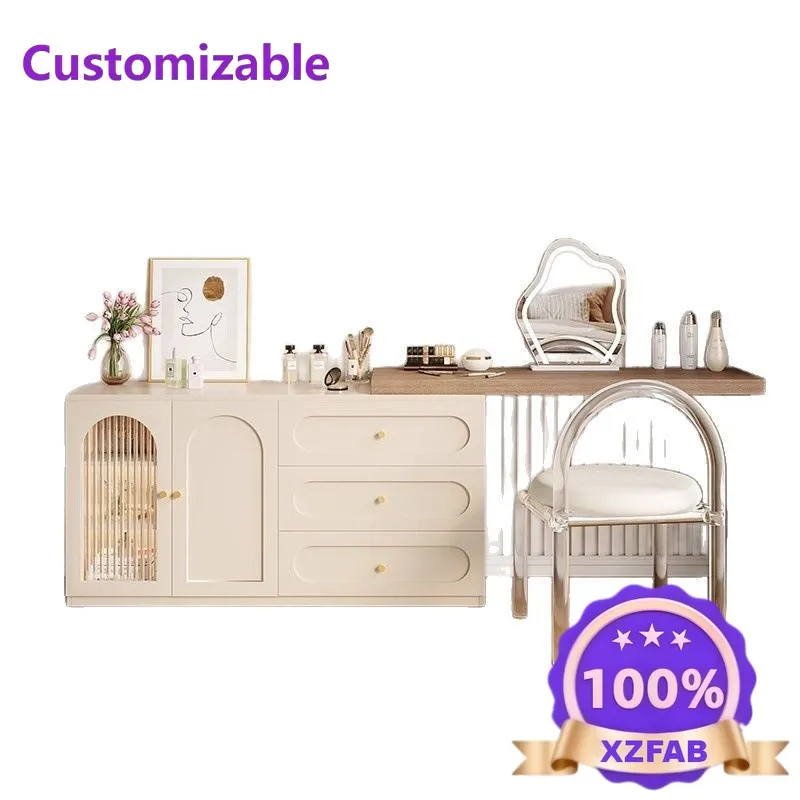 Factory Direct 2026 retractable dresser bedroom small apartment exquisite modern simple desk chest integrated Internet celebrity