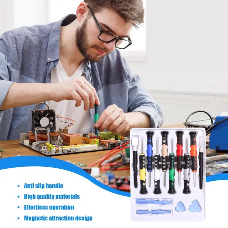 Phone Disassembly Tool Kit 16PCS Mobile Phone Repair Screwdriver Pry Opening Tool Screwdriver Set For Cellphone Laptops Tablets