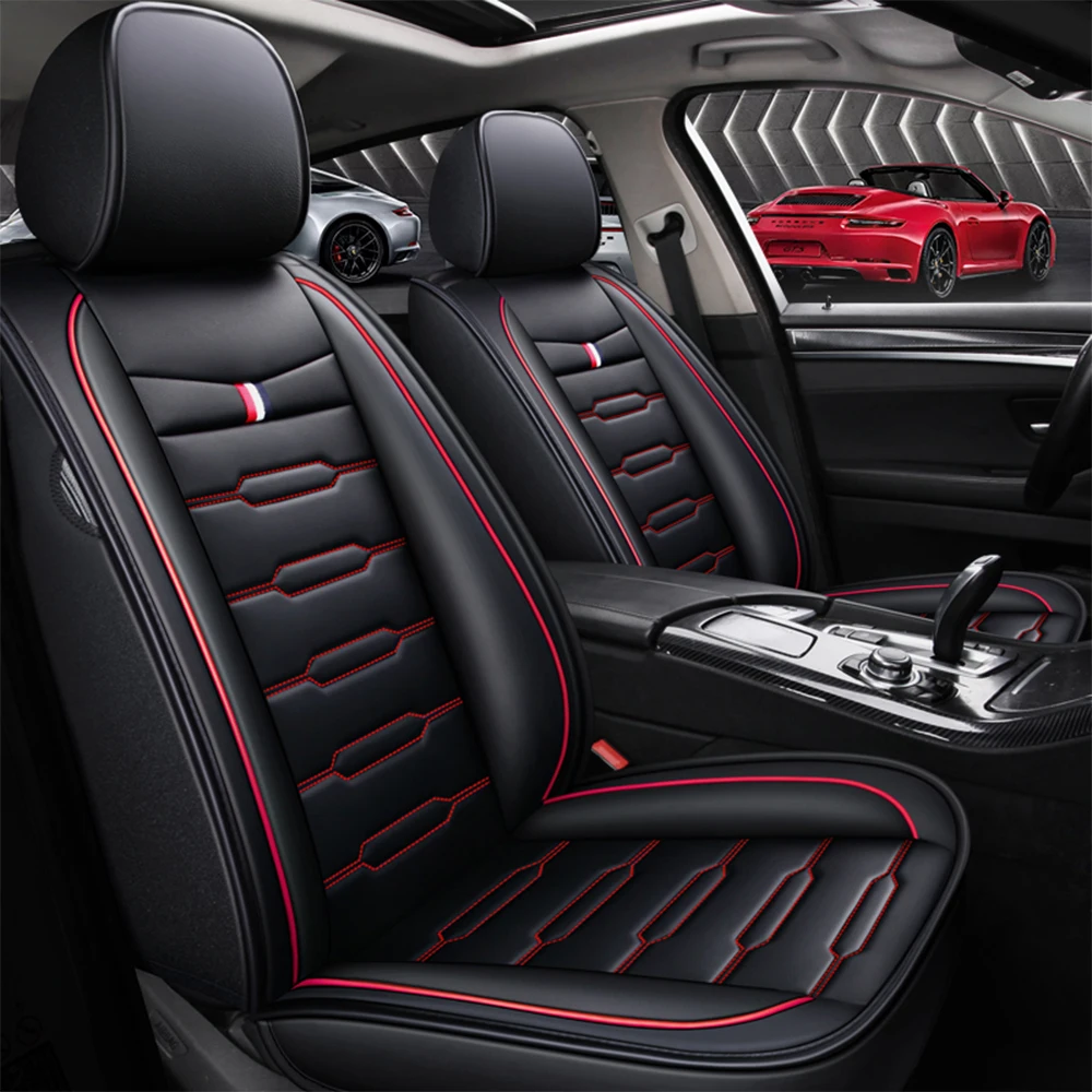 Leather Black Car Seat Covers for Volkswagen Golf Polo VW Touran Variant Magotan Jetta Passat  Touareg Auto Interior Accessories