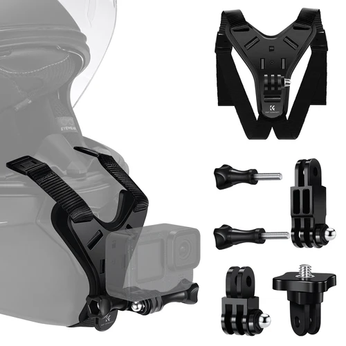 Imagen 2 del producto K & F Concept Cámara de acción motocicleta Dirt Bike casco correa para la barbilla soporte para casco accesorio de montaje para GoPro Hero 13/12/11