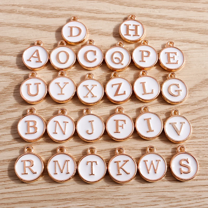 10 Stück niedliche, bunte Buchstabenanhänger (Alphabet 26 A-Z) für die Schmuckherstellung, Anhänger, Halsketten, Ohrringe, Armbänder, Bastelbedarf für DIY-Projekte – Detail 18