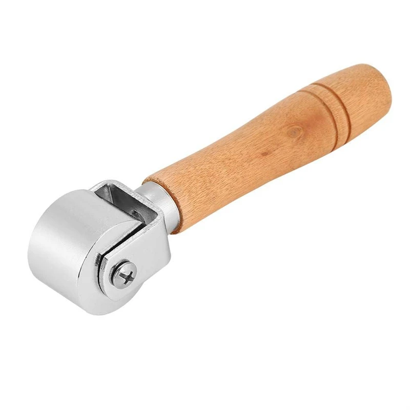 Leather Press Edge Roller Leather Edge Creaser Handmade Wooden Handle Carbon Steel Leather Rolling Craft Roller Tool