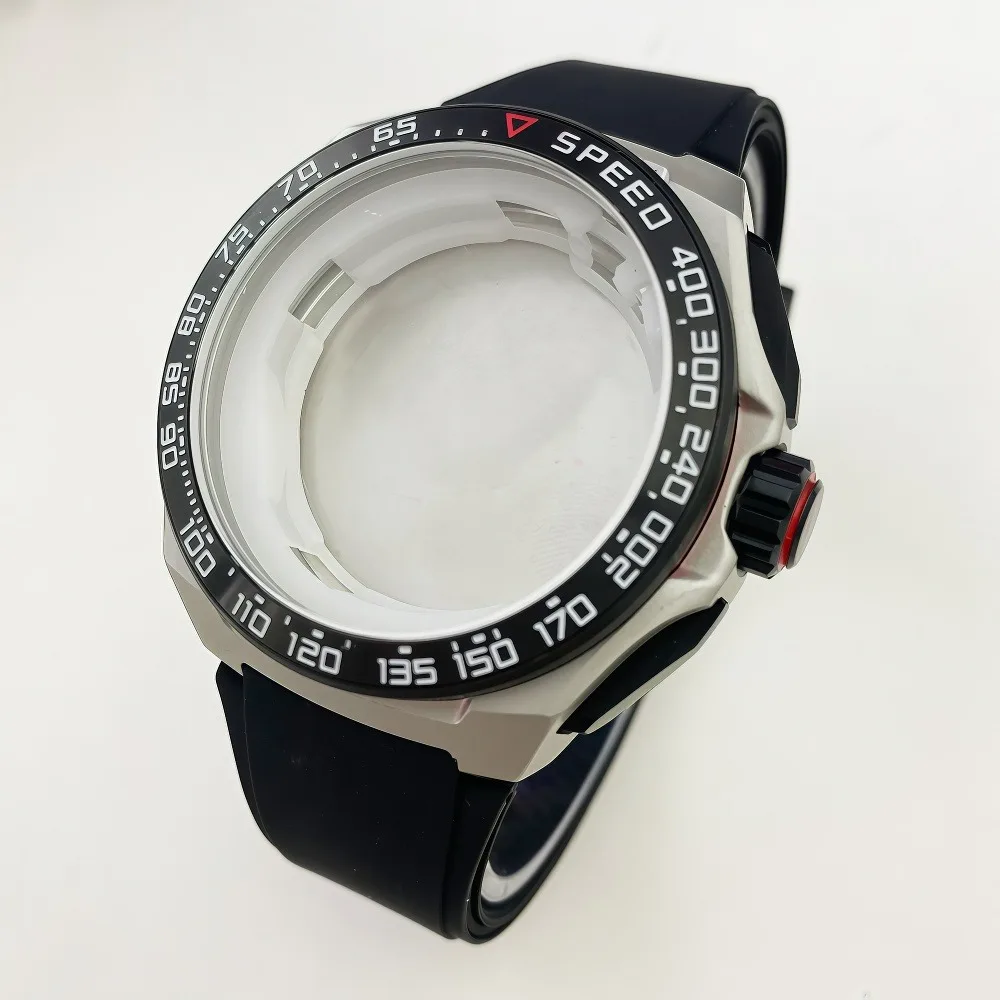 42mm Case Is Compatible With the VK63 Movement It Features a Silver or Black Case Mineral Glass a Sporty Design Rubber Strap