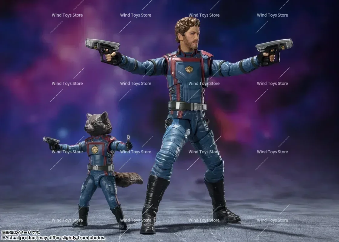 بانداي الأصلي حراس المجرة ايم SHF حجم الشكل 3 نجوم لورد صاروخ الراكون عمل نموذج لجسم شيكو دمى هدايا