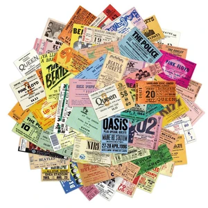 Rockband Band Graffiti Tickets Sticker, Dealque Music Ticket für Notebook, Skate, Gitarre, Rechtsschild, Rechtsspielzeug, 10 PCs, 30 PCs, 55pcs 6 Hauptverkaufsaufkleber Musik - №2