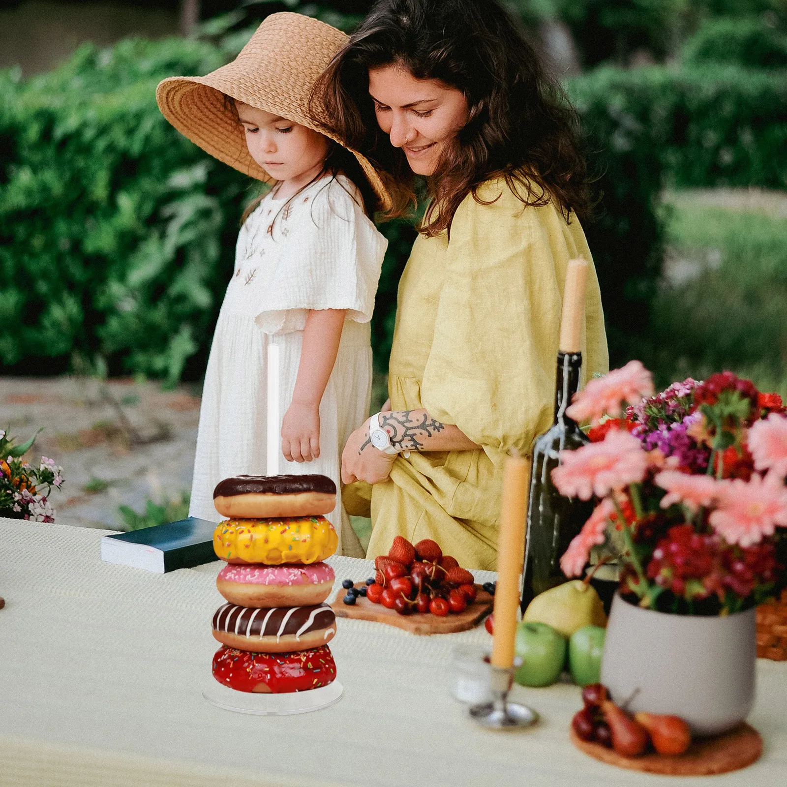 

2Pcs Clear Display Stand for Donuts Acrylic Dessert Holder Party Wedding Birthday Event Table Decoration Setup
