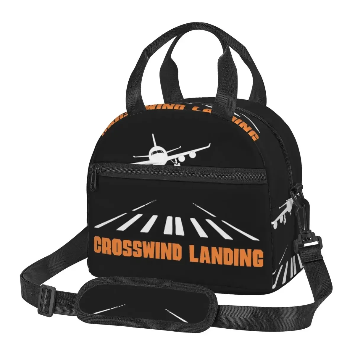 Airplane Crosswind Landing Insulated Lunch Bag for Women Bento Storage Food Boxes Portable Cooler Thermal Lunch Box Tote