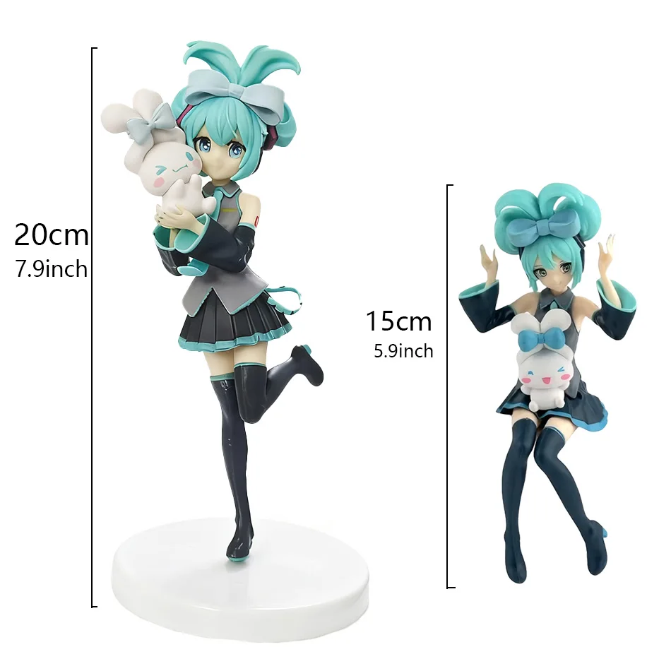 Anime Hatsune Miku X Cinnamoroll Figure Anime Peripheral Collectible Models Decorative Decorations Children Kawaii Gift view 6