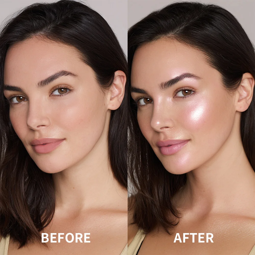 Bálsamo Iluminador Bio-Glassy Nutritivo, Construível, de Longa Duração, Não Pegajoso, Multiuso para Olhos, Bochechas, Lábios e Corpo