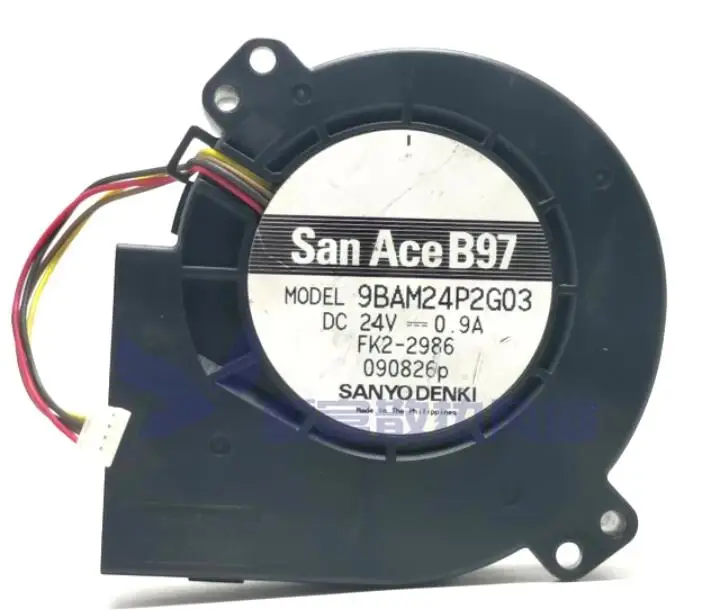 

Sanyo Denki 9BAM24P2G03 DC 24V 0.9A 97x97X33mm 4-Wire Server Cooling Fan