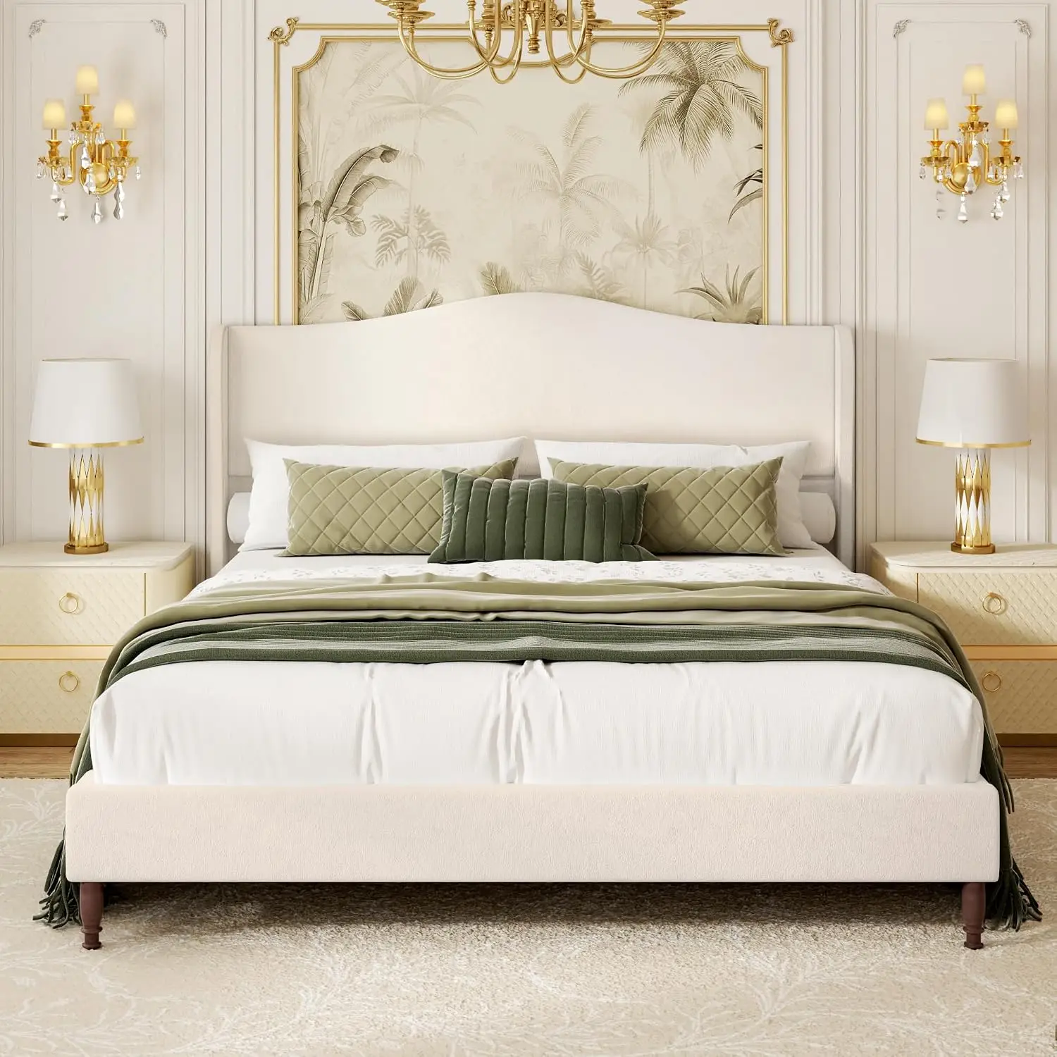 Chenille Platform Bed Frame, 51