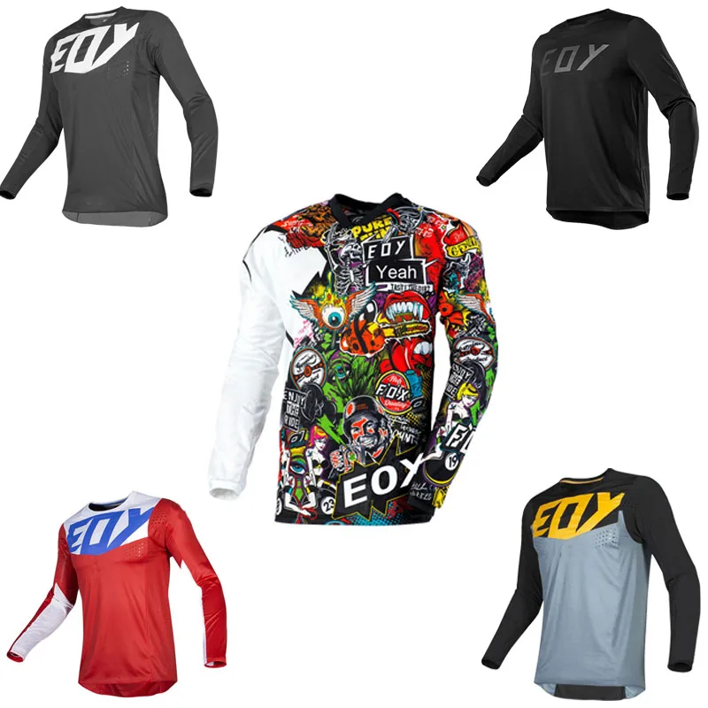 downhill jerseys Motorcycle Jersey Quick Dry Mountain Bike T-Shirt Long Sleeve Downhill Jersey MTB T-shirt Moto Camo Breathable