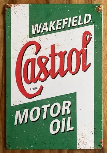 CASTROL MOTOR OIL Retro Man Cave Bar Pub Plaque Party Vintage UK Gift Metal Sign --Tin Sign