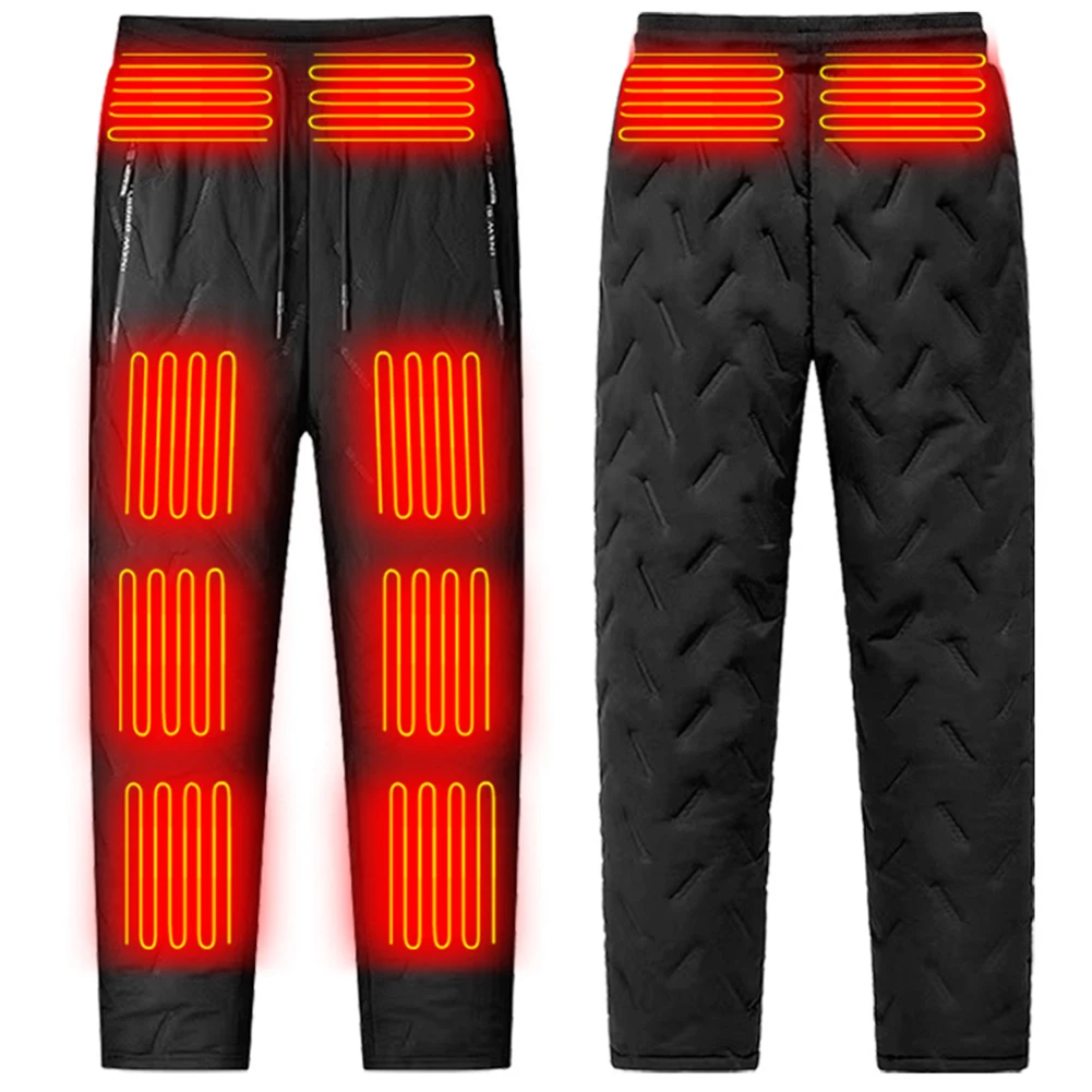 Unisex Heating Trousers 10 Heating Zones Heated Hiking Pants 3 Temperature Modes Waterproof Winter Electric Warmer Clothing