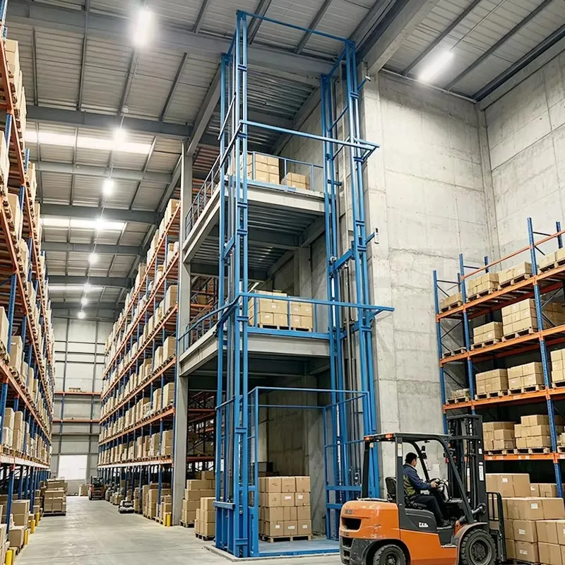 Factory Vertical Cargo Lift Hydraulic Multi Level Goods Elevator for Production Materials Machinery Parts and Pallets