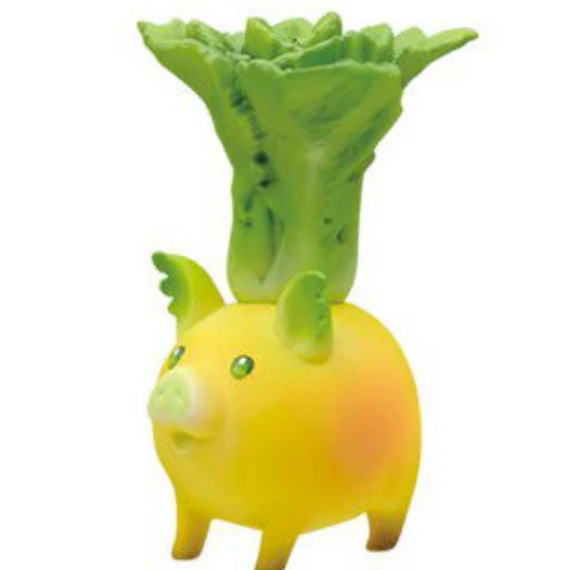 Qualia Vegetable Fairy Gashapon In Stock Japanese Genuine Cabbage Pig Collectible Figure Desktop Decor For Adult Collectors