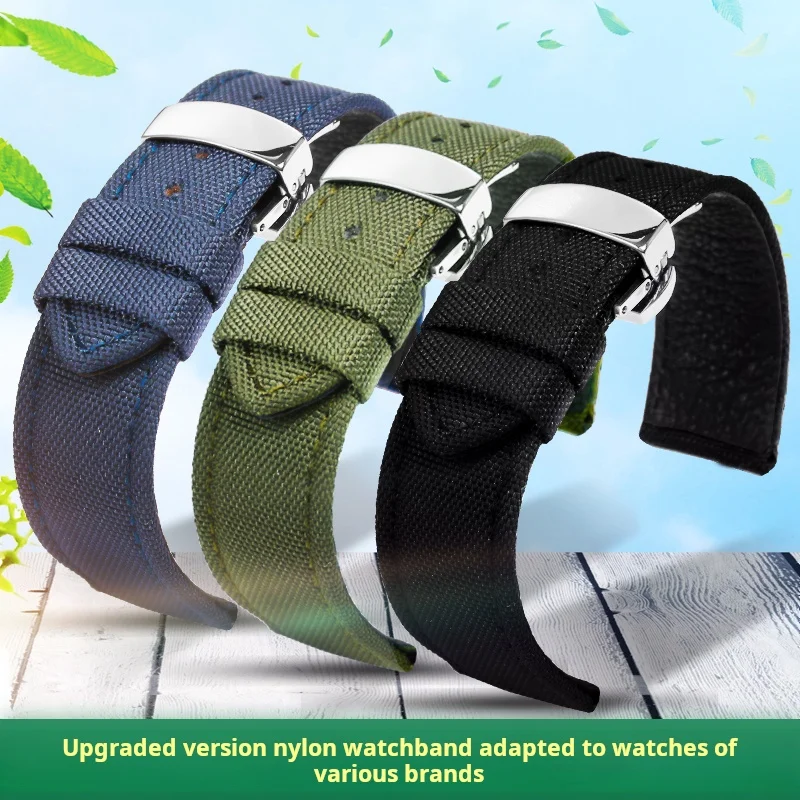 18 20 22 23 24 mm Męski nylonowy skórzany pasek do zegarka Omega Seiko Casio Tissot Breitling Tag Heuer Wysokiej jakości płócienny pasek do zegarka
