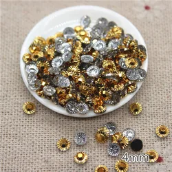 2000 pz 4mm dorato/argento resina spirale strass Flatback pietra decorazione per telefoni borse scarpe unghie fai da te