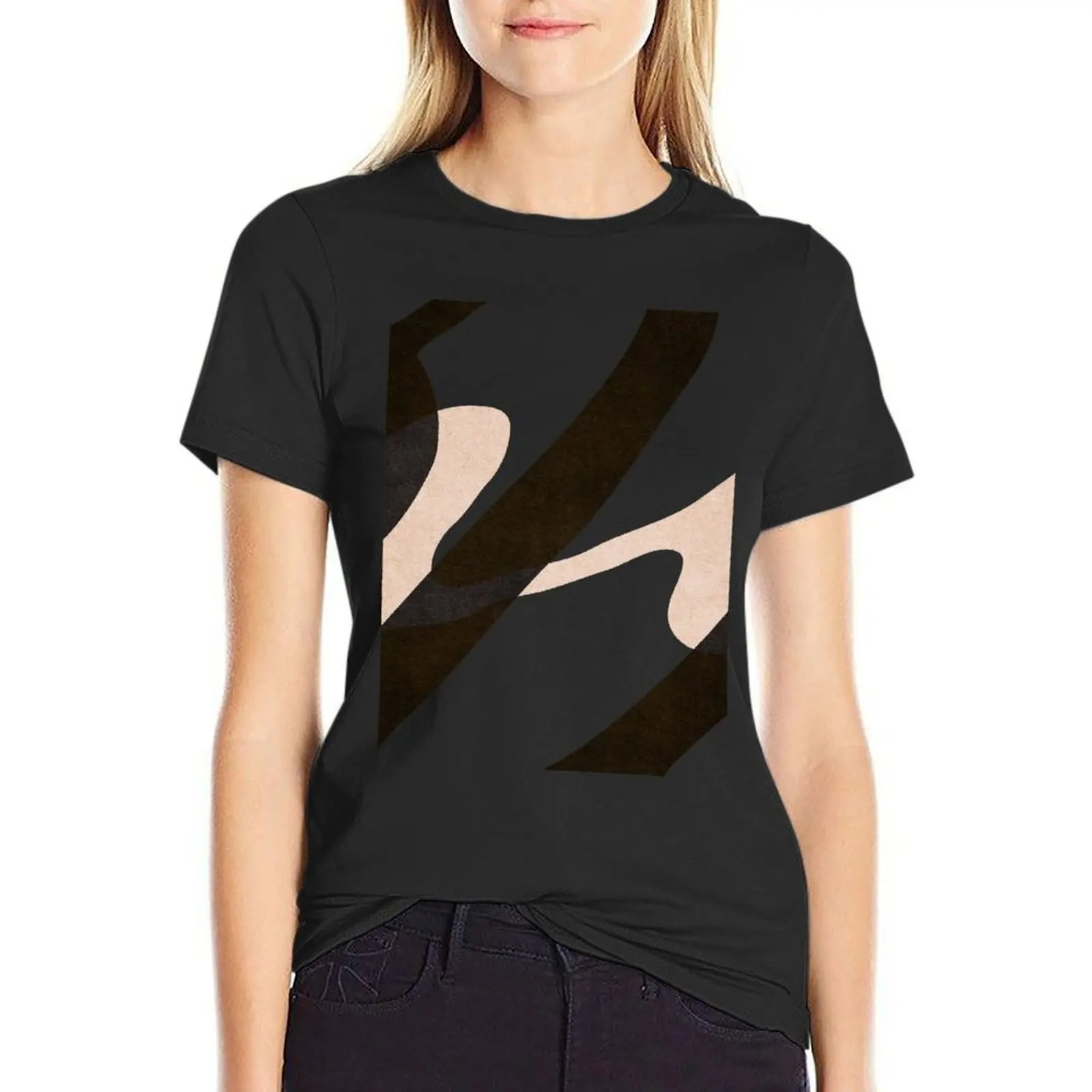 

ABSTRACT ALPHABET / Script U T-Shirt kawaii clothes summer tops t-shirt dress for Women plus size