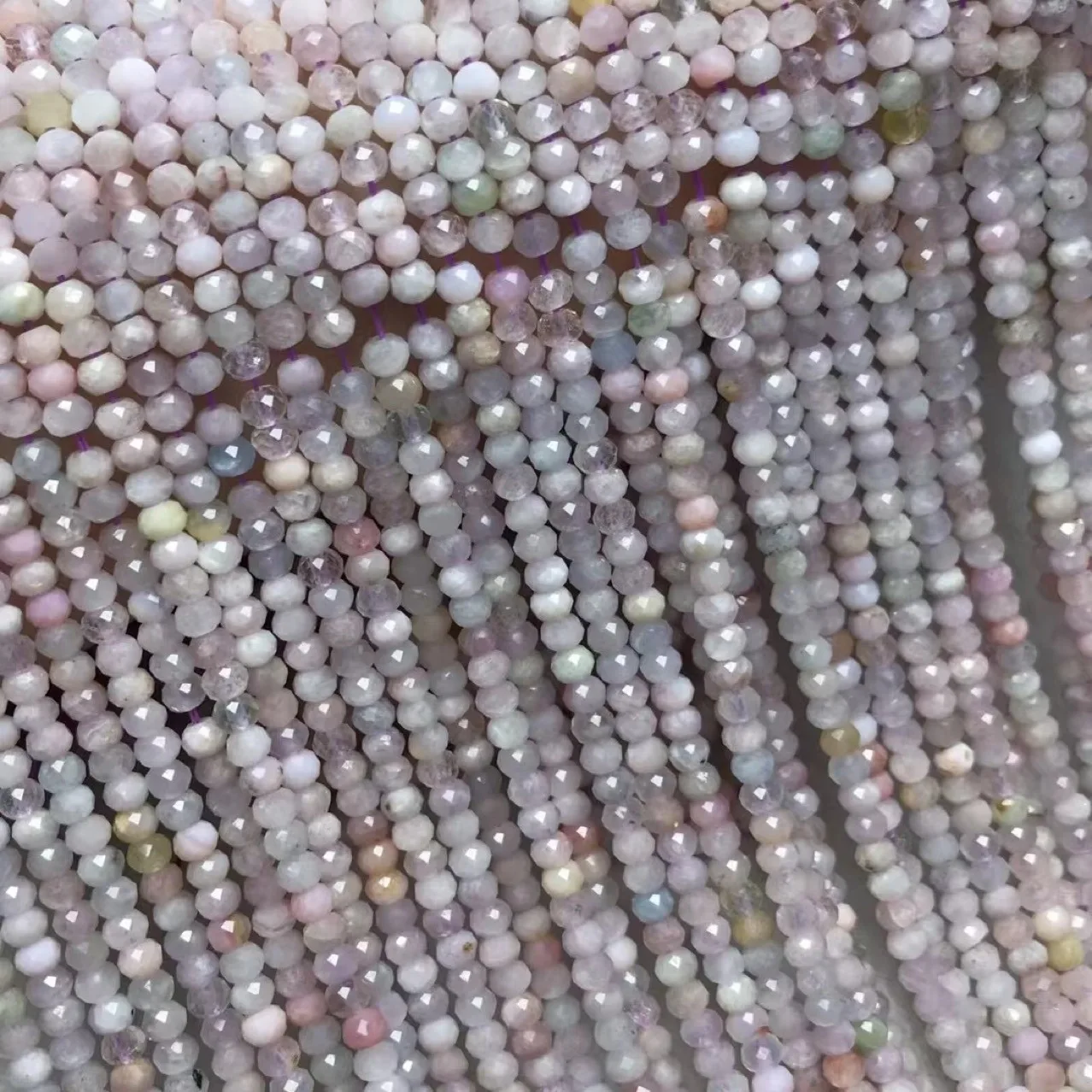 PURPLE kunzite roundelle faceted 3*4mm nature  for making jewelry necklace 38cm FPPJ wholesale loose beads