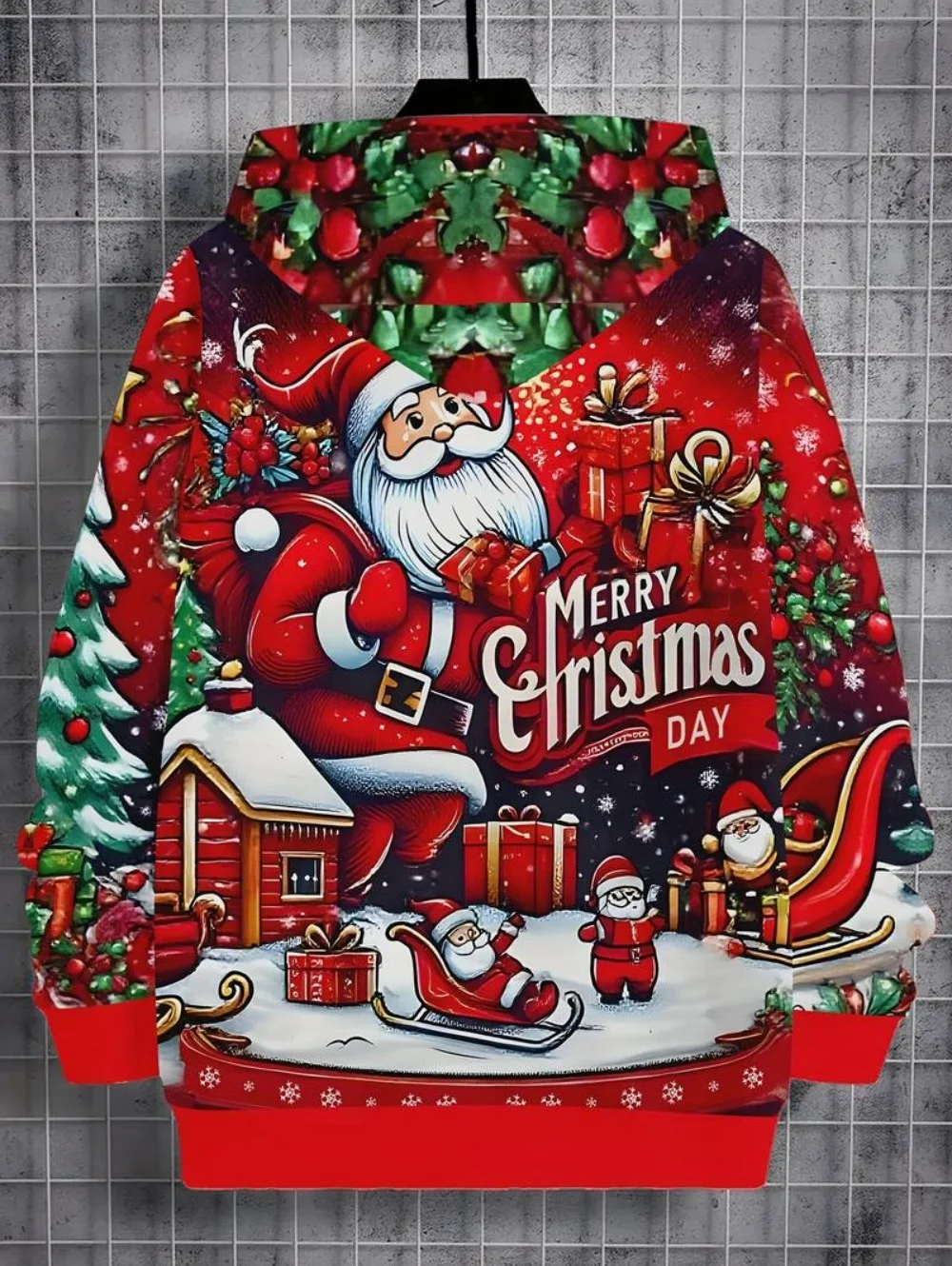 عيد الميلاد الأطفال هوديي سانتا كلوز الكرتون 3D طباعة طويلة الأكمام ملابس الأولاد عطلة الأزياء البلوز البلوز الاطفال قمم #4