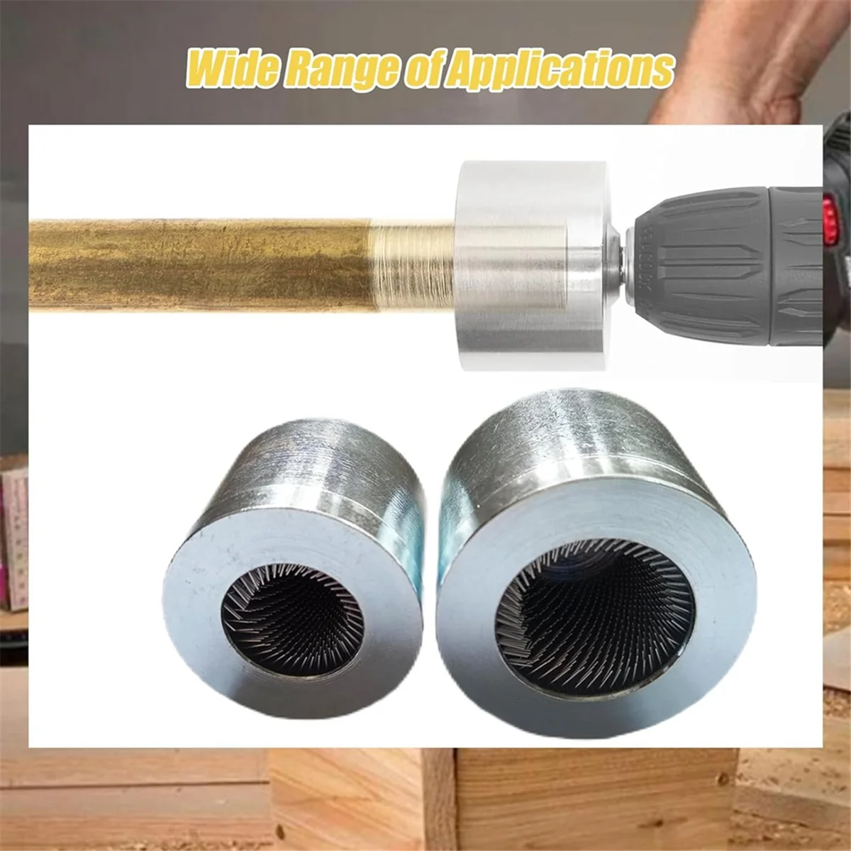 Copper Pipe Pipeline Cleaning Brush All-Metal HVAC Duct Cleaning Brush Drill 1/2inch Rare