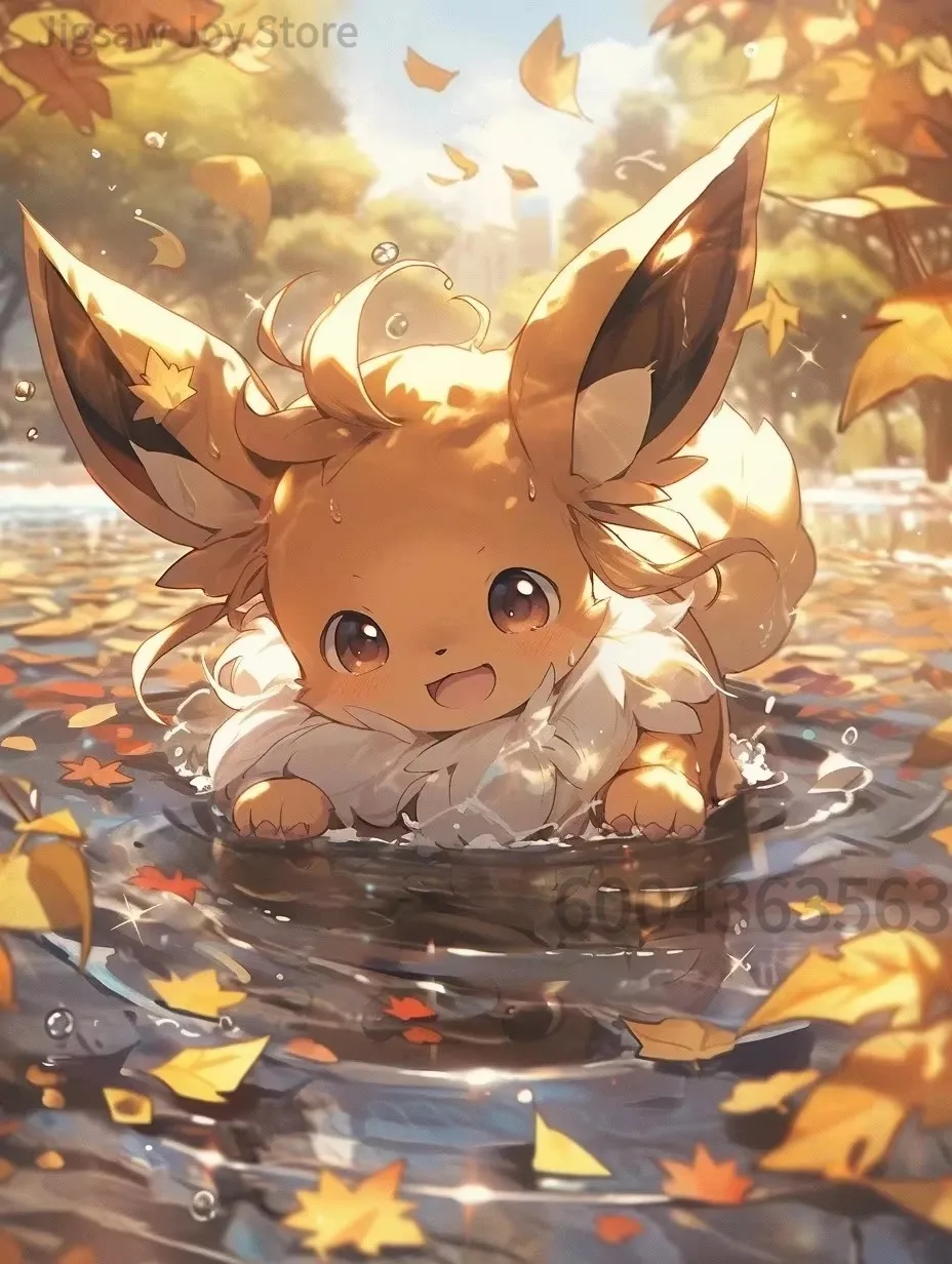 Kawaii Pokemon Eevee Evolution Squad Puzzle Glaceon Forest Sunlight Style Educational Game Stress Relief Present For Kids