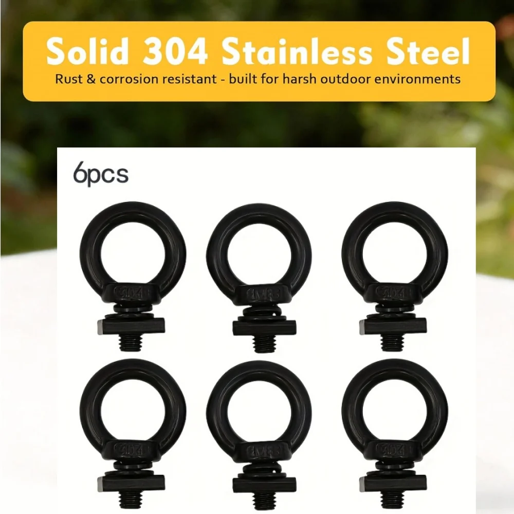 6PC Stainless Steel Roof Rack Slot Bolts M8 Wear-Resistant T-Slot Bolts With Locking Mechanism Car Roof Rack Systems