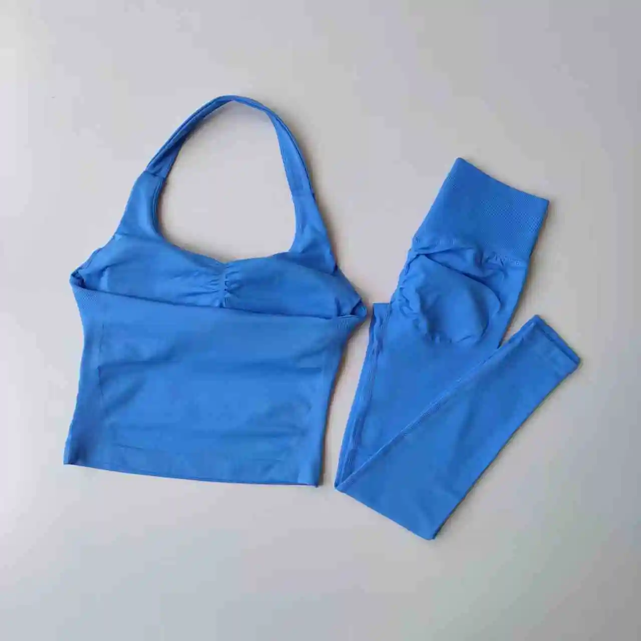 2 pezzi tute sportive fitness gilet sportivi da donna leggings a vita alta con reggiseni sportivi fitness set fitness da palestra senza cuciture