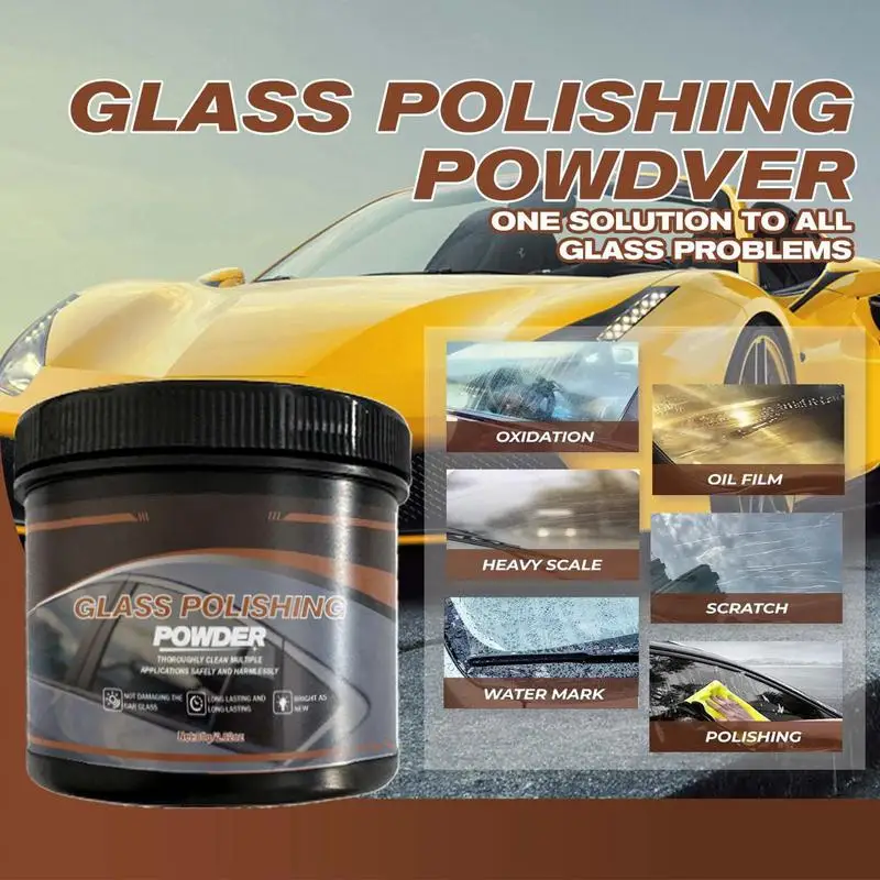 Auto Glass Cleaner Car Glass Cleaning Powder With Sponge Automotive Cleaning Accessories Car Glass Scratch Remover For Enhancing