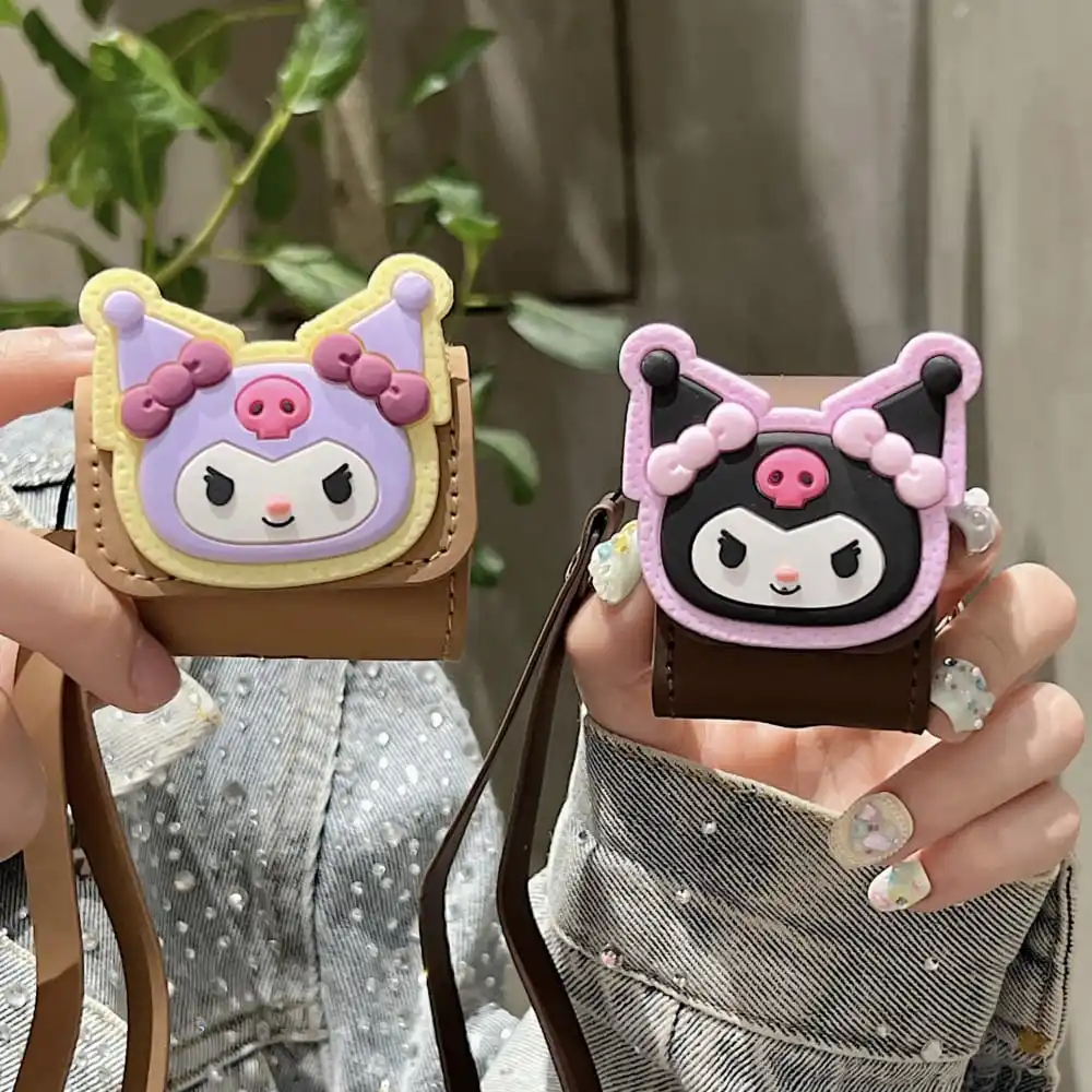 Hot Cute Cartoon Anime Role Kuromi  Case for AirPods 1 2 3 Pro 2rd Bluetooth Earphone Charge Box Soft Leather Protect Cover