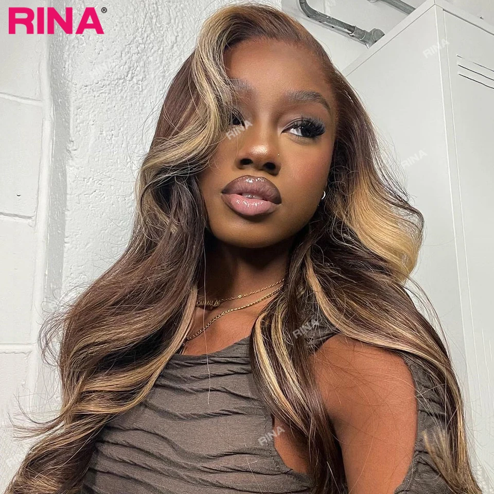 

Brown With Blonde Body Wave Lace Front Wigs For Women Human Hair 5x5 Lace Closure Pre Plucked 13x4 13x6 Lace Frontal Wigs Sale