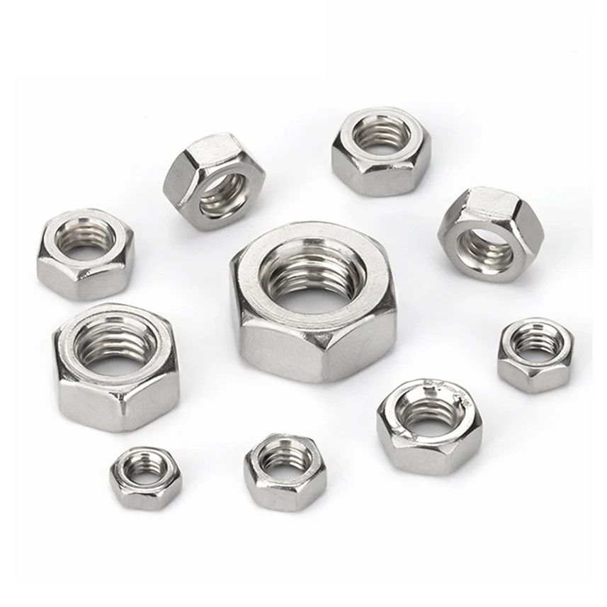 Hexagonal Nut Nut 304 Stainless Steel M1 M1.2M1.4 M1.6 M2 M2.5 M3 M4 M5 M8 M10 M12 M14 M16 M18 M20 M22 M24 M27 M30