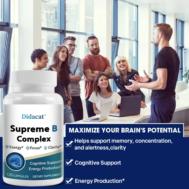 

Супервитамины группы B для женщин и мужчин, пищевая добавка для поддержки энергетического обмена, улучшения концентрации внимания и памяти.