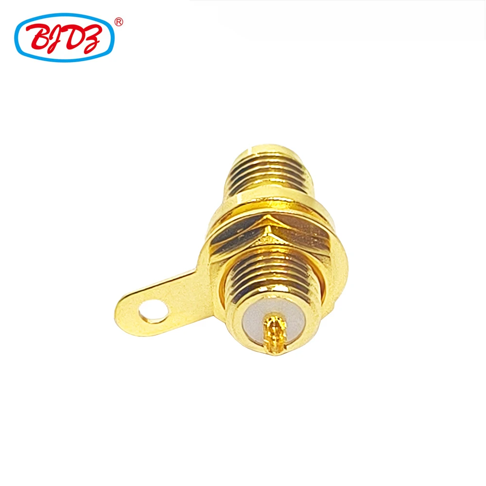 Free Shipping 5PCS Gold Plated SMA Female Bulkhead Solder Connector