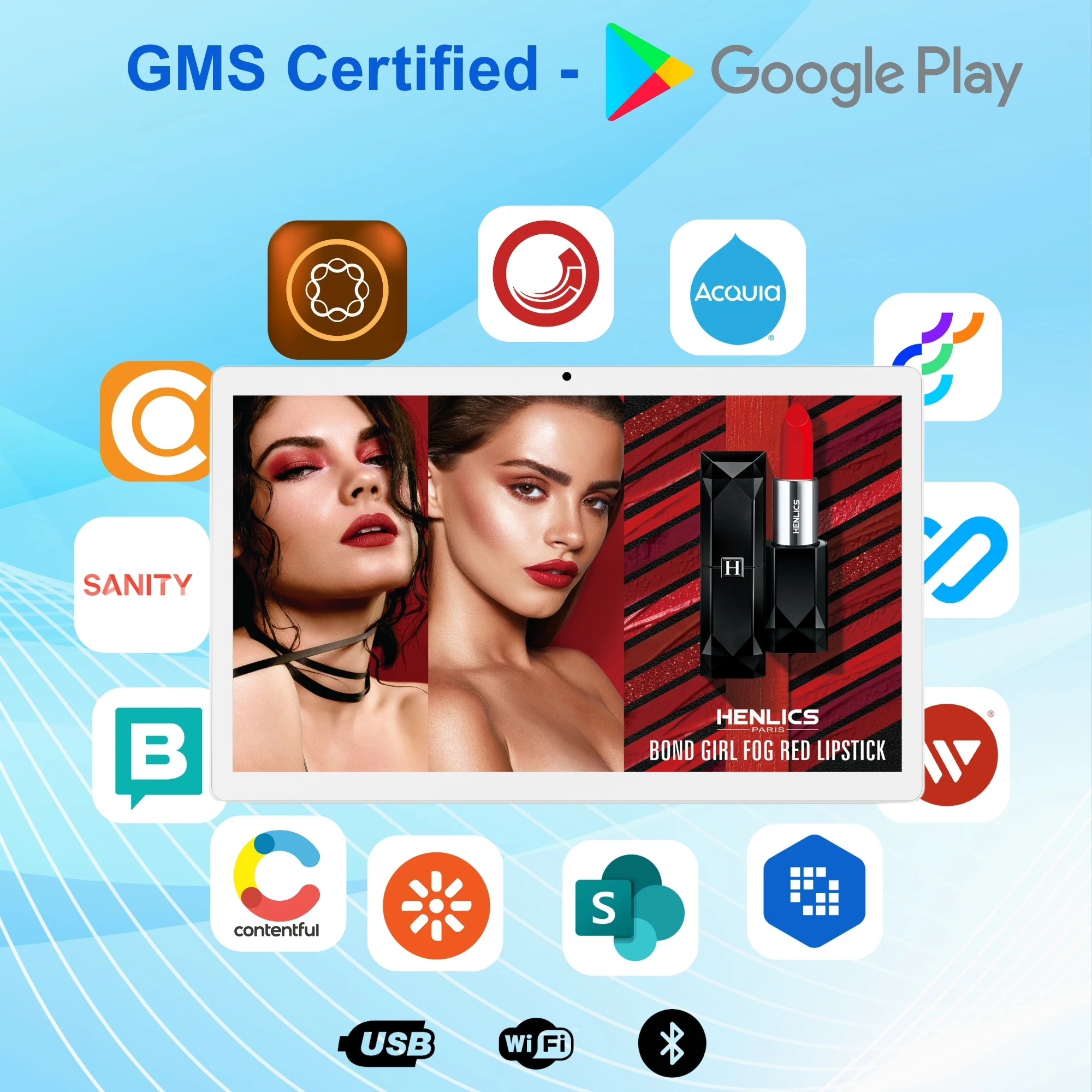 Display de sinalização comercial publicidade montagem na parede software CMS tablet LCD 15,6 polegadas Android 14 tablet publicidade comercial