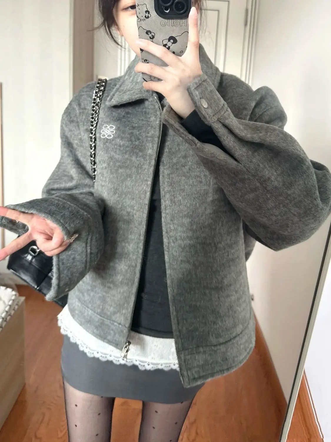 

Short Double-sided Woolen Coat Women 2025 Spring Autumn New High-end Style Slimming Woolen Coat