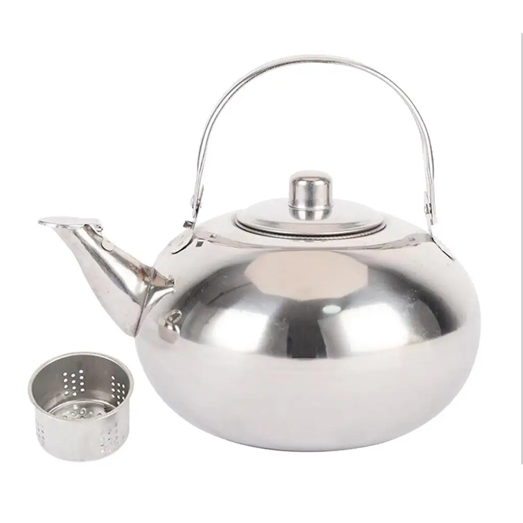 Stainless Steel Tea Kettles Stovetop, Metal Teapot With Infusers Strainer,