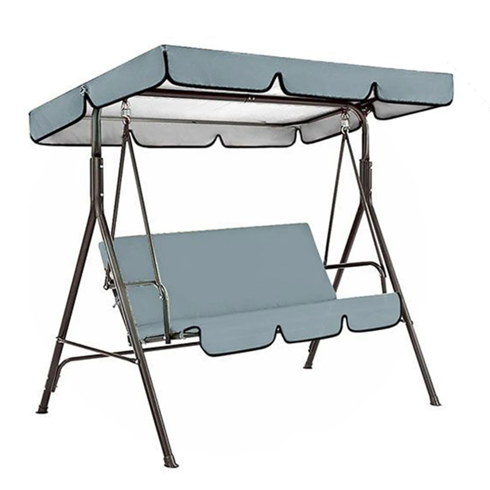 Replacement Canopy Kit for 3-Pedestal Swing Chairs with Top Shade and Seat Cover to Protect Against Sun and Rain Exposure