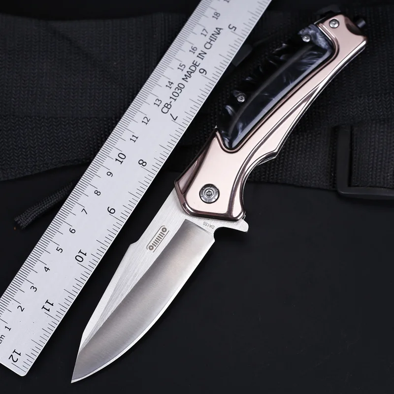 Resin Handle Folding Knife Portable Outdoor Camping Survival Height Hardness Steel Multifunctional Knives Hunting and Fishing