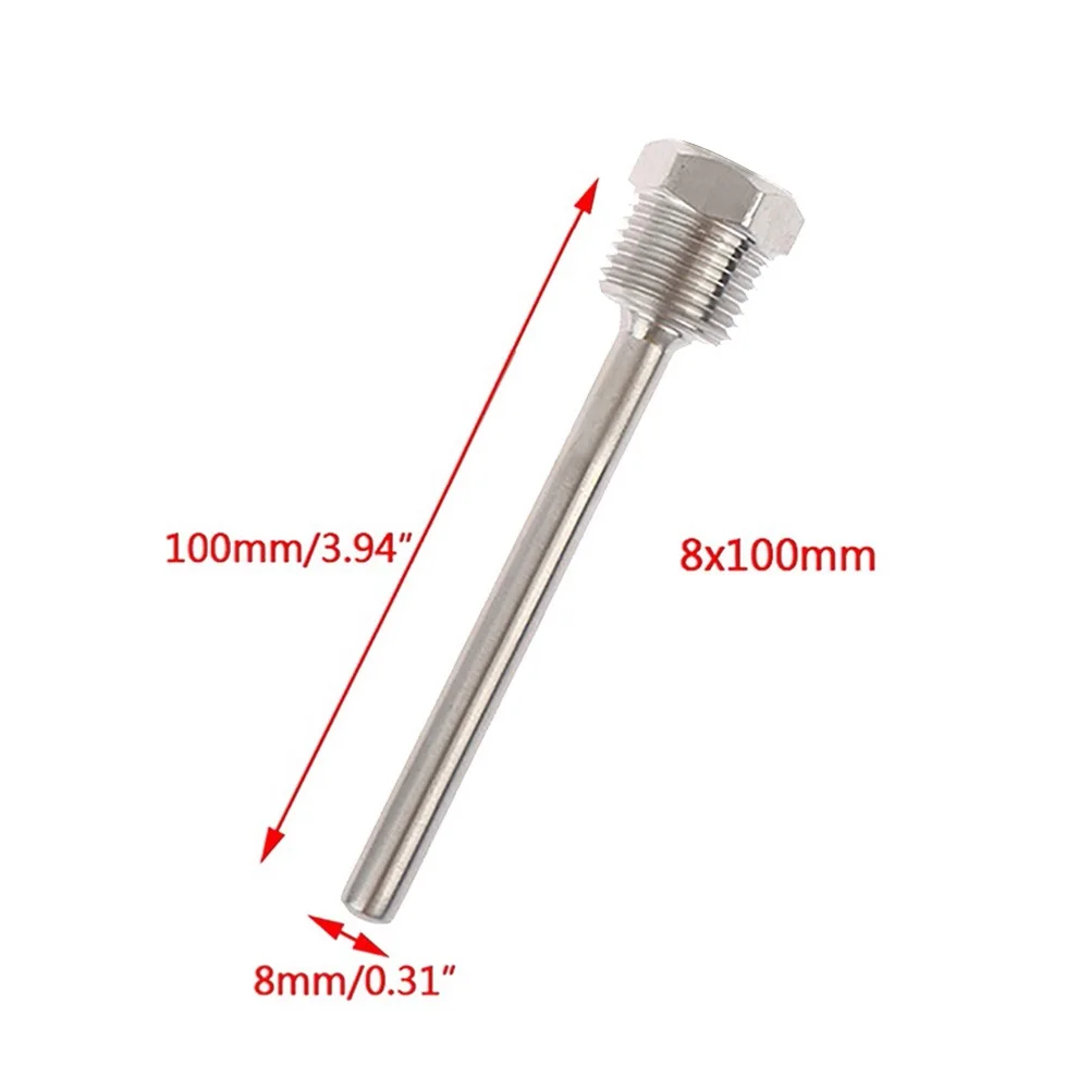 Thermowell SUS304 Stainless Steel Thermowell with Inner Diameter of 6mm and Outer Diameter of 8mm for Temperature Sensor