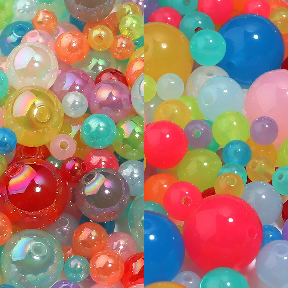 20-50pcs/lot 12/14/16mm Jelly Color Acrylic Beads Round Loose Spacer Beads For Jewelry Making DIY Necklace Bracelet